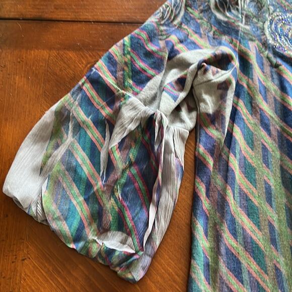 Multicolor Print Cardigan Sweater with Embellishments Woman Size Medium Y2K - Picture 8 of 11